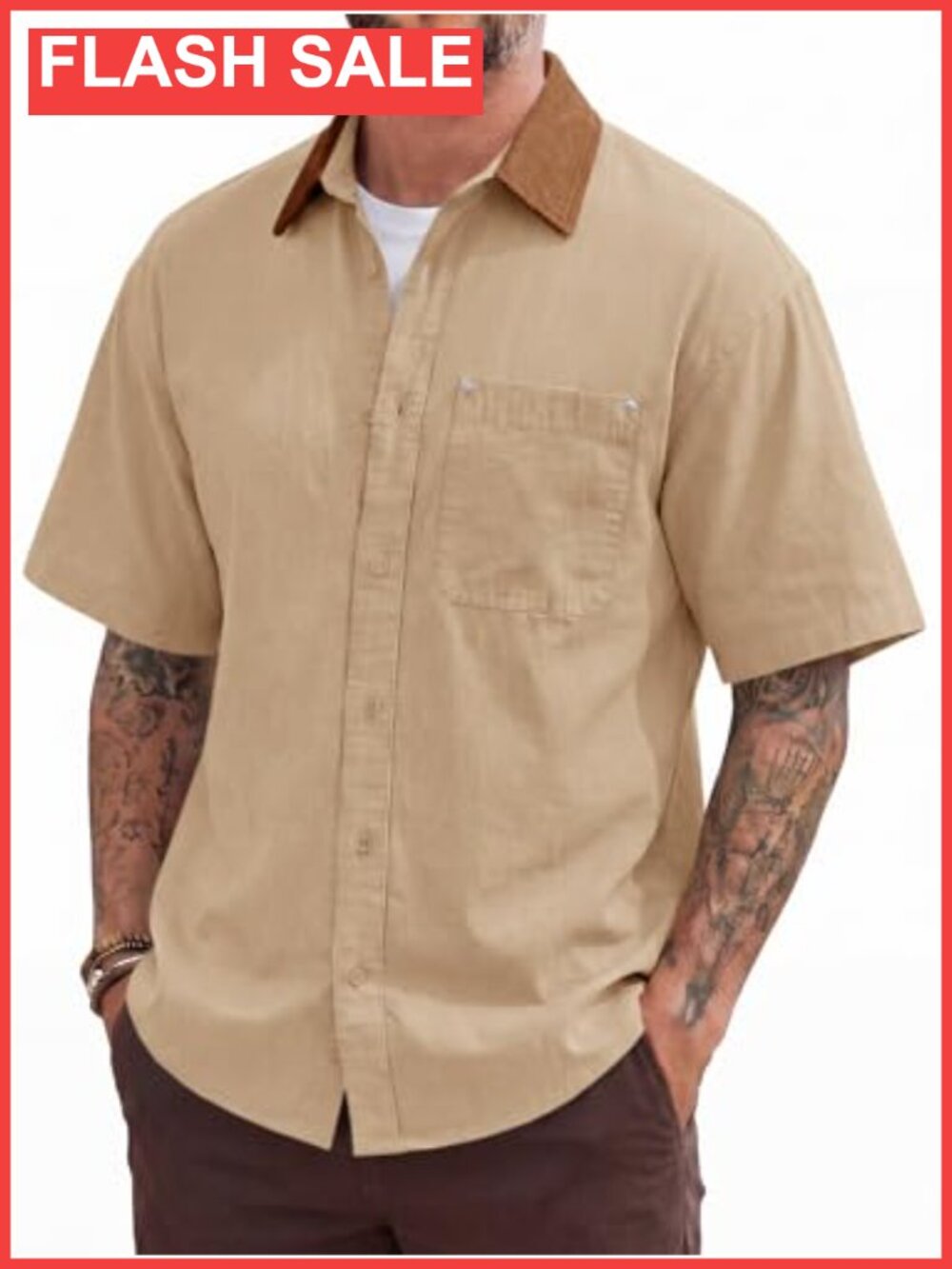 Mens Button Down Shirt Short Sleeve Oversized Work Shirt Summer Casual Shacket